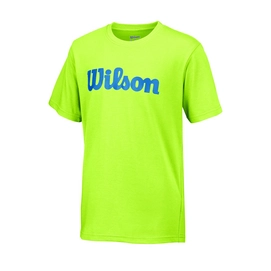 Tennisshirt Wilson Boys Script Cotton Tee Green Glow Wil Deep Water Kinder