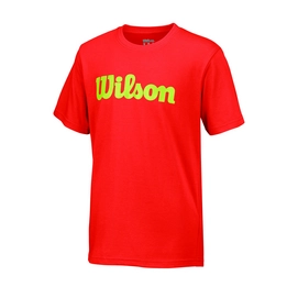 Tennisshirt Wilson Script Cotton Tee Fiesta Green Glow Kinder