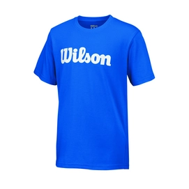 Tennis Shirt Wilson Youth Script Cotton Tee New Blue