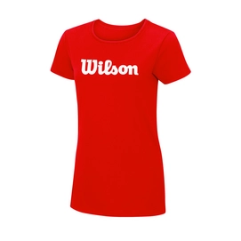 Tennis Shirt Wilson Women Script Cotton Tee Red White