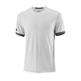 T-shirt de Tennis Wilson Men Team Solid Crew White Black