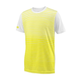 Tennis Shirt Wilson Boys Team Striped Crew Safety Yellow White