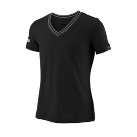 T-shirt de Tennis Wilson Girls Team V-Neck Black