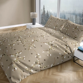 Dekbedovertrek Romanette Winterblossom Beige Taupe Flanel