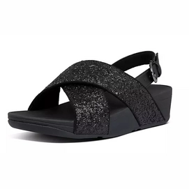 FitFlop Lulu Glitter Back-Strap Sandals PU Glitter Black Glitter Damen