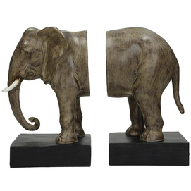 Boekensteun HD Living Elephant Brown 11 x 31 x 25 cm (2-Delig)