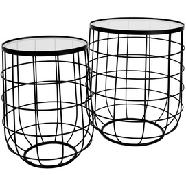 Bijzettafel HD Living Metal Black 54 x 54 x 61 cm (set van 2)