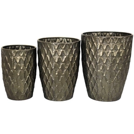 Bloempot HD Living Bronze 38,5 x 38,5 x 49,5 cm (3-Delig)
