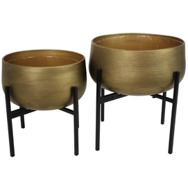 Bloempot HD Living Gold 35 x 35 x 37,5 cm (2-Delig)