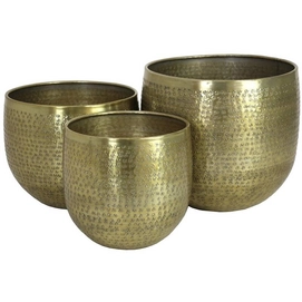 Bloempot HD Living Gold 38,5 x 38,5 x 37 cm (3-Delig)