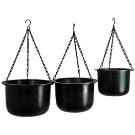 Bloempot HD Living Black 38 x 38 x 23 cm (3-Delig)