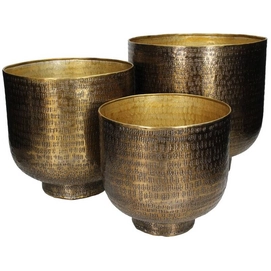 Bloempot HD Living Bronze 28 x 28 x 28 cm (3-Delig)