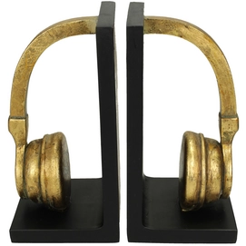 Boekensteun HD Living Headphone Gold 10,8 x 21 x 20,8 cm (2-Delig)