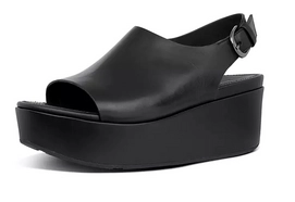 FitFlop Women Eloise Back-strap Leather Wedges All Black