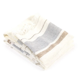 Guest Towel Libeco The Belgian Towel Oyster Stripe Linen (Set of 6)