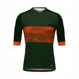 Fietsshirt Santini Men Bosco MTB Jersey With Pockets Military Green