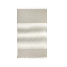 Plaid Libeco Camille Stripe Weiß / Grau-140 x 220 cm