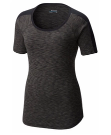 T-Shirt Columbia Outerspaced Short Sleeve Tee Black Spacedye Damen