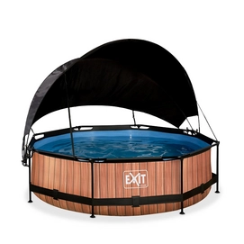 Zwembad EXIT Toys Timber Style Ø300 + Filterpomp + Zonnedak