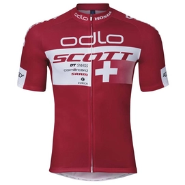 Maillot Cycliste Odlo Mens Stand-Up Collar S/S Full Zip Scott Sram Suisse 2017