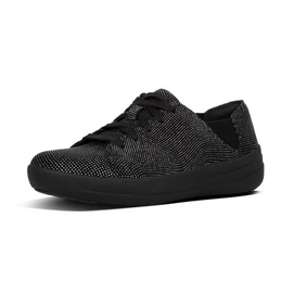 FitFlop F-Sporty Lace-Up Suede Black Glimmer