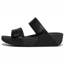 FitFlop Women Lulu Adjustable Leather Slides All Black-Schoenmaat 36