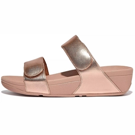 Tongs FitFlop Women Lulu Adjustable Leather Slides Rose Gold-Taille 36