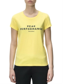 T-shirt Peak Performance Women Logo Tee Short-Sleeved True Yellow