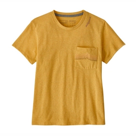 T-shirt Patagonia Femme Ridge Rise Stripe Pocket Responsibili Tee Surfboard Yellow