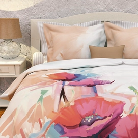Dekbedovertrek Heckett & Lane Rozamond Pastel White Satijn