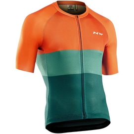Fietsshirt Northwave Men Blade Air Jersey SS Green Siena Orange