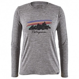 T-Shirt Patagonia Femmes LS Cap Cool Daily Graphic Shirt Work Together Feather Grey
