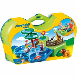 Playmobil 1.2.3. Meeneem Dierentuin Met Waterpartij 6792