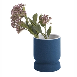 Vase PT Living Cast Rounded Small Ceramic Dark Blau