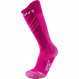 Ski Socks UYN Women Comfort Fit Pink White