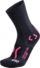 Wandelsok Uyn Women Trekking Outdoor Explorer Mid Black Pink Paradise
