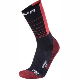 Fietssok Uyn Men Cycling Support Black Hibiscus
