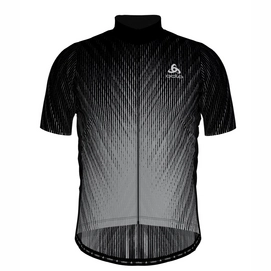 Fahrradshirt Odlo Stand-Up Collar S/S Full Zip Element Black Odlo Silver Grey Herren