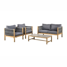 Loungetafel Suns Bali Teak Look / Durable Stone 120 x 60 cm