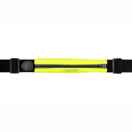 Laufgürtel Avento Reflektierender Sportgürtel mit Ablagefach LED Fluoreszierendes Gelb/Schwarz