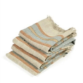 Serviette De Hammam ZOLLNER 90x170 Cm - Coton 230 G/m², Absorbante, Rapide Séchage, Beige Rayé Crème/blanc
