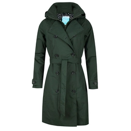 Raincoat Happy Rainy Days Trenchcoat Zipper Gwen Green