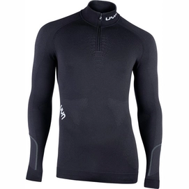 Maillot de Corps Uyn Men Ambityon L/S Zip Up Turtle Neck Blackboard Black White