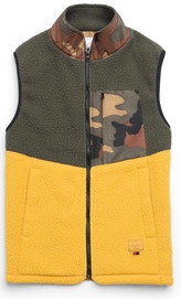 Bodywarmer Herschel Supply Co. Men's Guide Fleece Sherpa Vest Dark Olive/Arrowwood