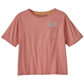 T-Shirt Patagonia Damen Lost And Found Organic Easy Cut Pocket Tee Sunfade Pink