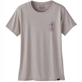 T-shirt Patagonia Femme Cap Cool Daily Graphic Shirt Lands Clean Climb Bloom Pumice X Dye