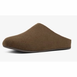 FitFlop Men Shove Felt Slippers Chocolate Brown