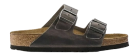 Sandale Birkenstock Arizona Soft Footbed Iron Oiled Leather Narrow Unisex
