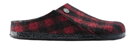 Pantoffel Birkenstock Unisex Zermatt Shearling Wool Felt Plaid Red Regular