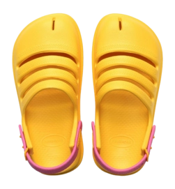 Sandales Havaianas Enfants Clog Yellow Or Rose Lemonade
